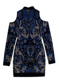 Balmain Cutout crystal-embellished velvet mini dress
