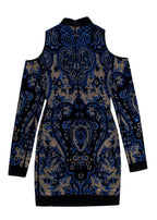 Balmain Cutout crystal-embellished velvet mini dress