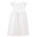 Jacadi Girls White Tulle and Glitter Dress with Crown Headband
