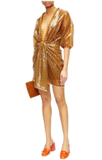 Fendi Sequinned Plunge-Neck Mini Dress