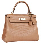 Hermés Kelly 25 Mississippiensis Alligator Matte Chai