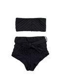 Shani Shemer Black High Waisted Bikini and Bandeau Set
