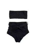 Shani Shemer Black High Waisted Bikini and Bandeau Set