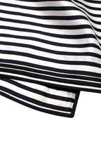 Dolce & Gabbana  Black and White Mandarin Collar Striped Silk Dress
