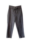 Brunello Cucinelli Grey Pinstripe Belted Trousers