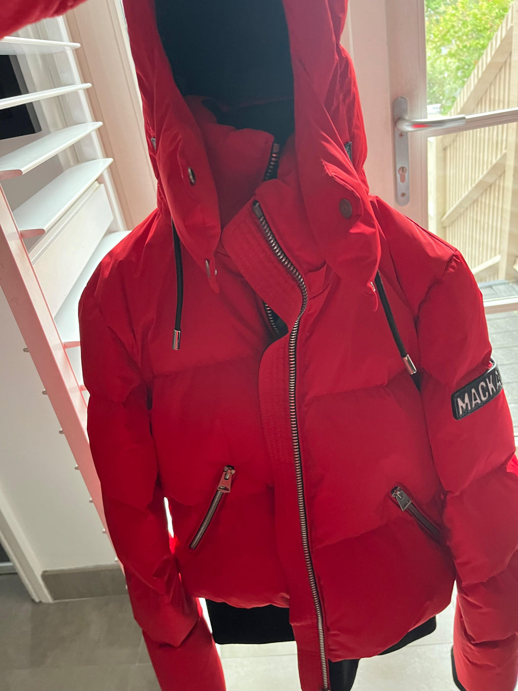 Mackage Red Aubrie Hooded Shell Jacket
