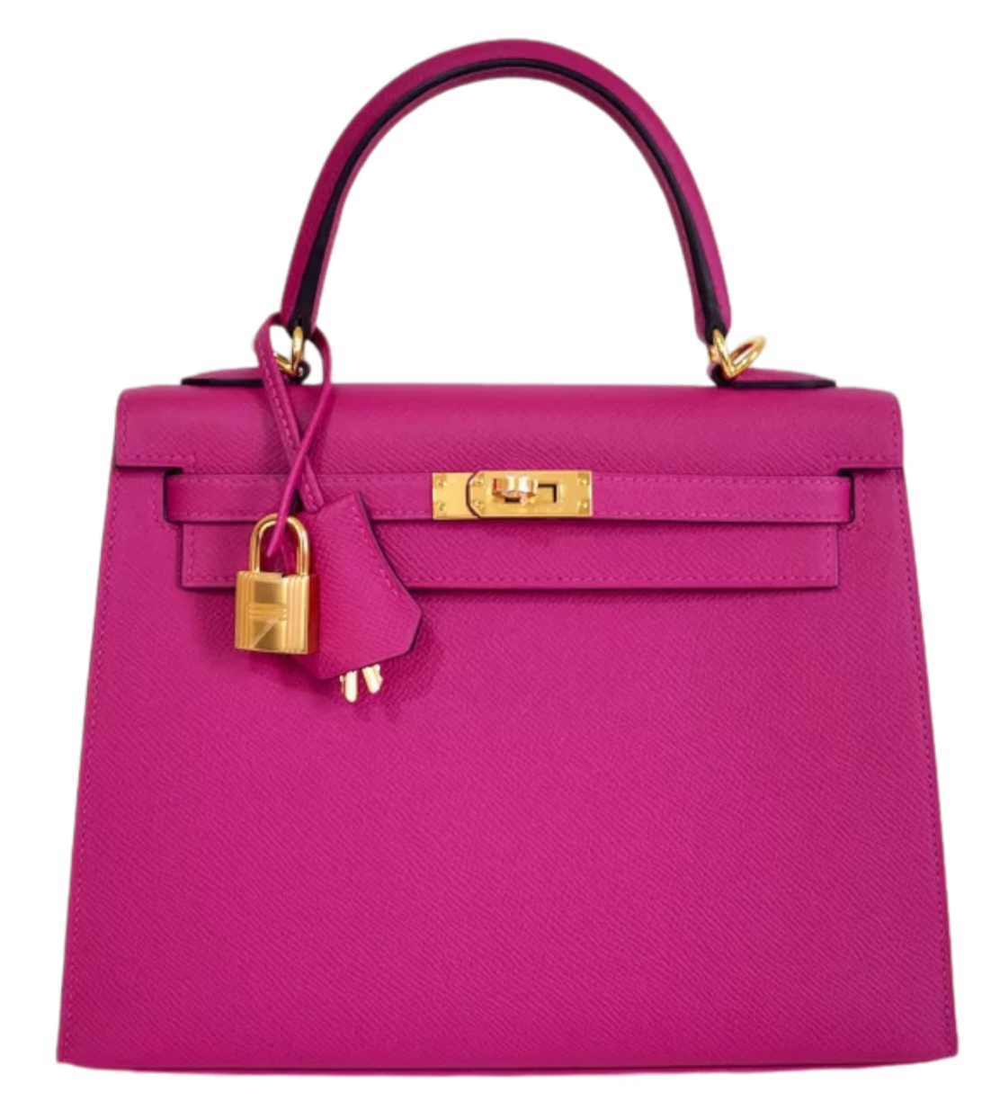 Hermès Kelly 25 Epsom Sellier Rose Pourpre Gold Hardware