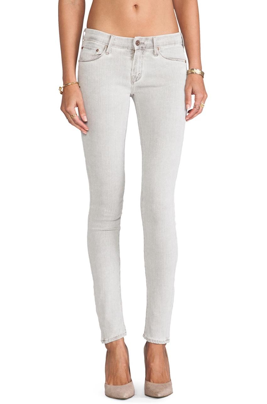 Mother The Looker Grey Skinny Jeans