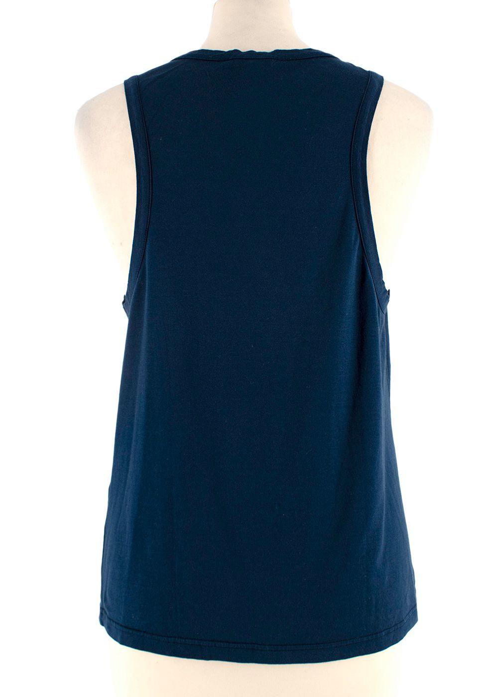 Chloe Navy Crystal Embellished Tank Top