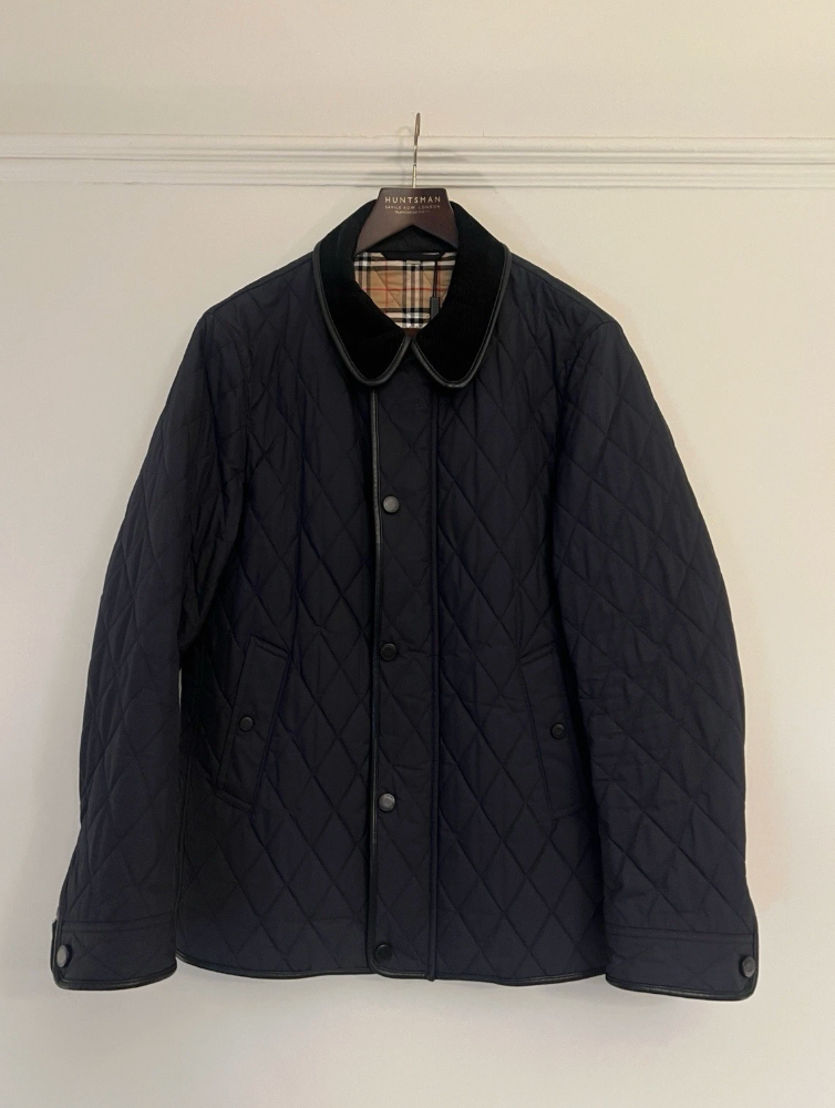 Burberry Navy Blue Quilted Jacket