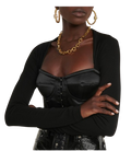 Black Square Neck Corset Top