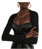 Black Square Neck Corset Top