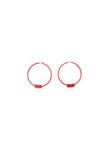 Red enamelled logo hoop earrings