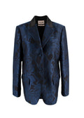 Roberto Cavalli Blue Tropical Brocade Trouser Suit