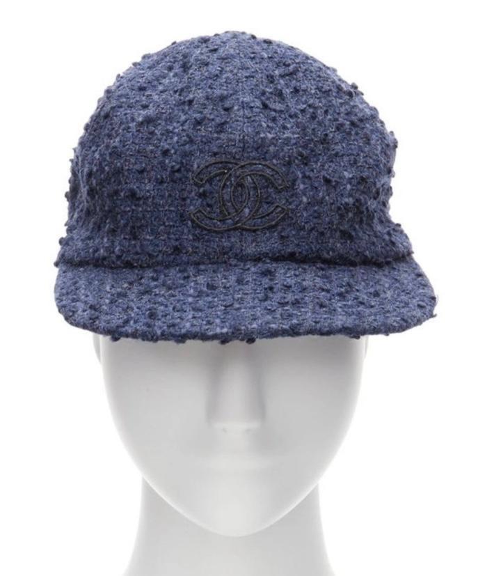 Chanel Blue Tweed Cap