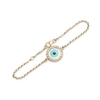 Bespoke Gold, Diamond And  Enamel Evil Eye Bracelet