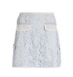 Self Portrait Powder Blue Guipure Lace Mini Skirt