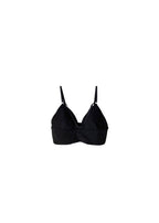 Black Stretch Faille Triangle Bralette