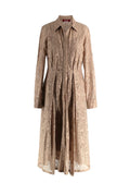 Max Mara Beige Lace Midi Dress