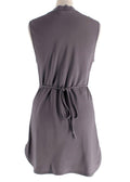 Brunello Cucinelli Cashmere Wool Grey Draped Top with Waist Tie