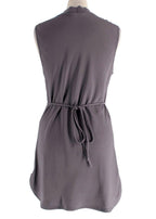 Brunello Cucinelli Cashmere Wool Grey Draped Top with Waist Tie