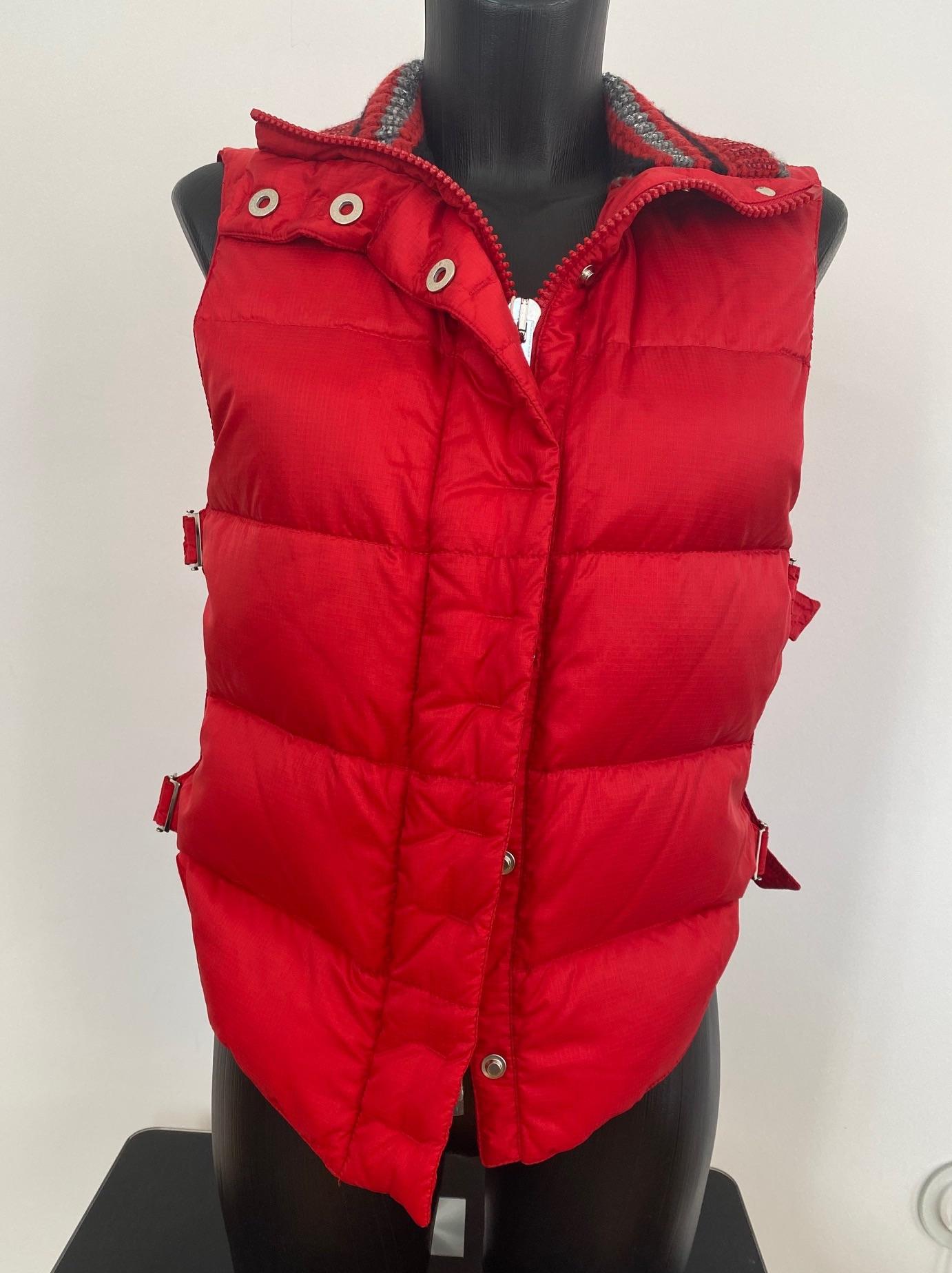 Red Nylon Padded Gilet