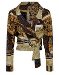 Versace Mixed Print Silk Blouse