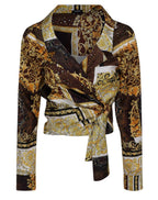 Versace Mixed Print Silk Blouse