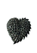 Saint Laurent Black Crystal Embellished Brooch