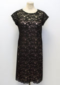Pinko Black Lace Tunic with pink slip underdress