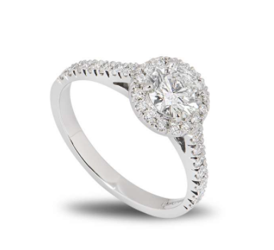 Bespoke Light Green Round Diamond Platinum Ring