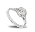 Bespoke Light Green Round Diamond Platinum Ring
