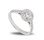 Bespoke Light Green Round Diamond Platinum Ring