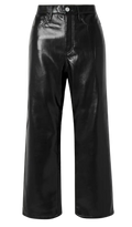 Frame Black Leather Le Jane Cropped Trousers