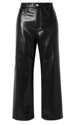 Frame Black Leather Le Jane Cropped Trousers