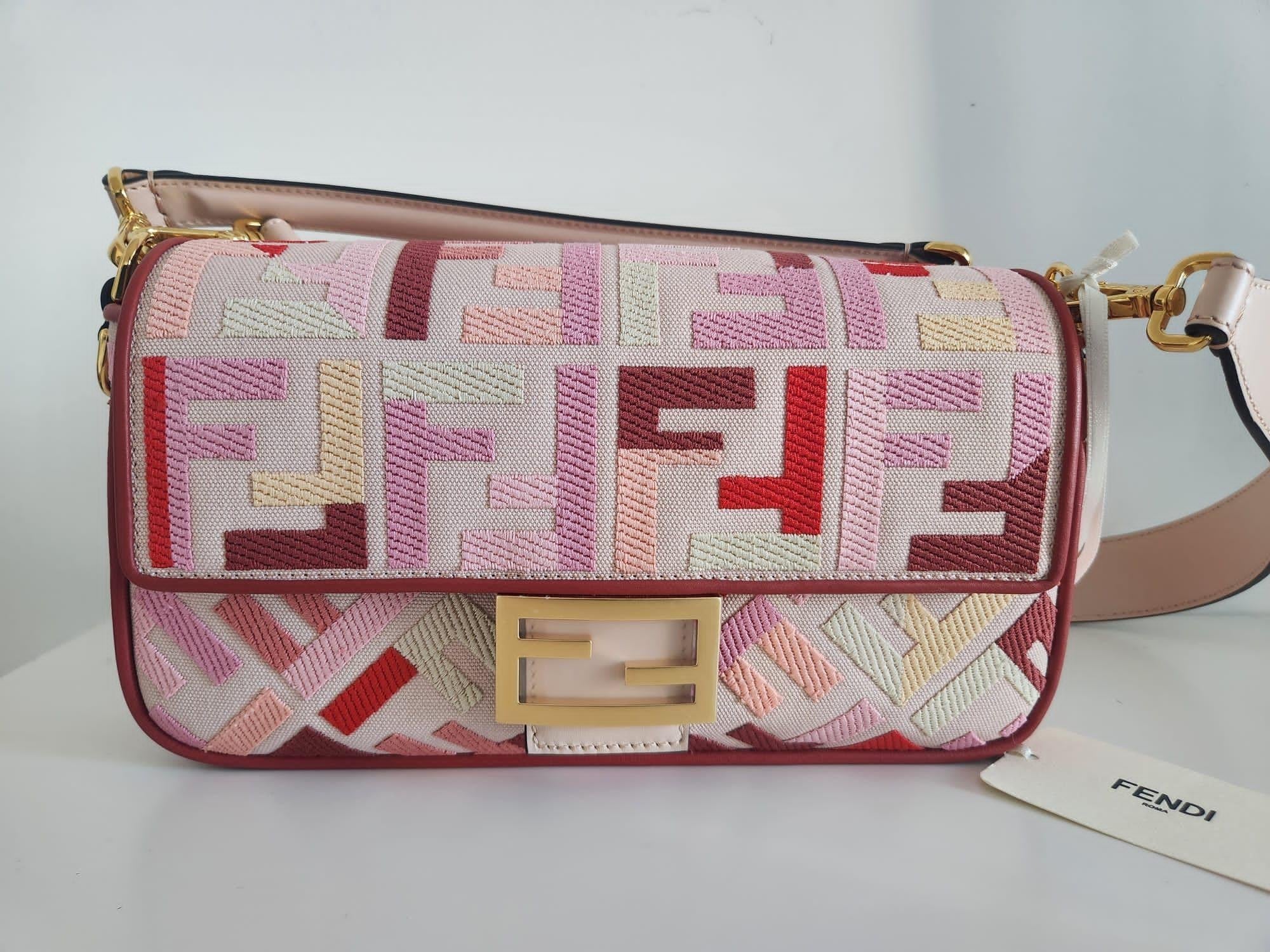 Fendi Pink Monogram Baguette Bag