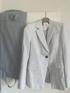 Single Breasted Cotton And Linen Blazer