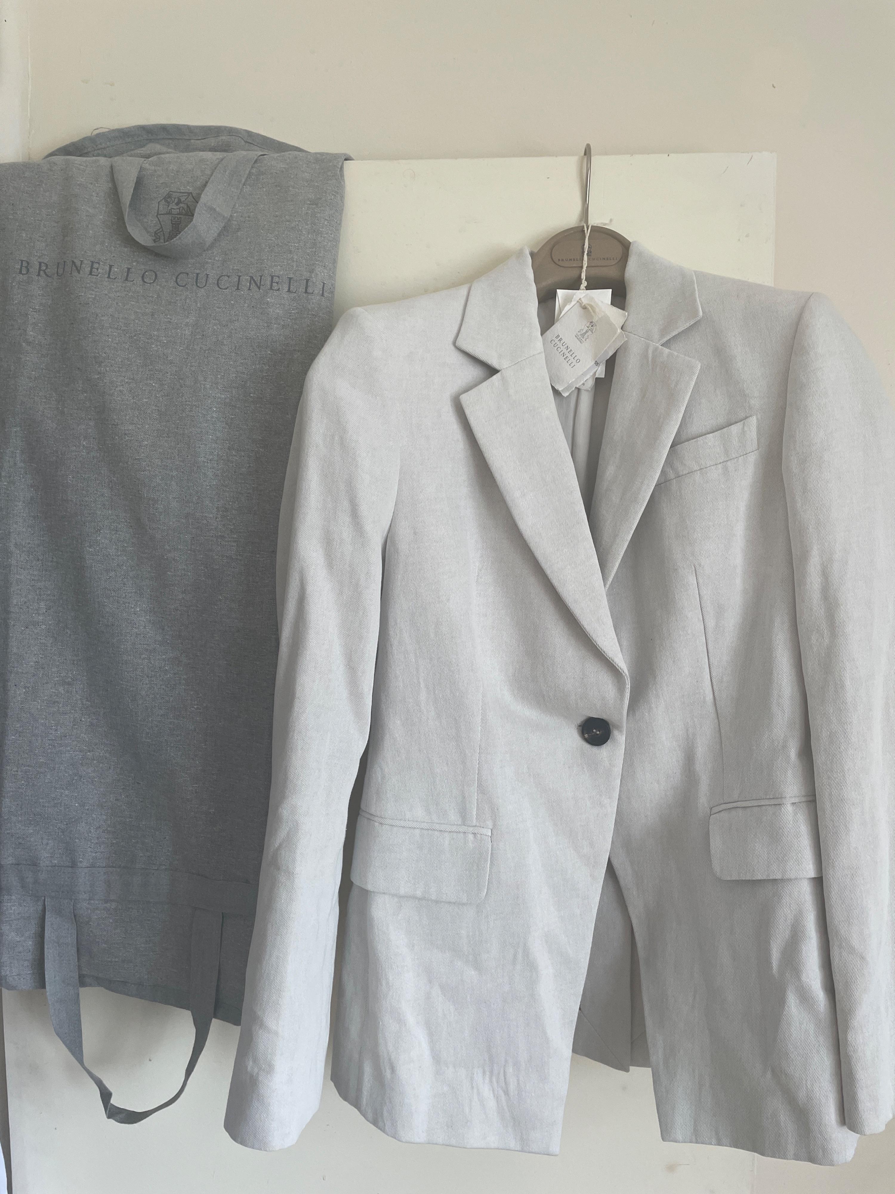 Single Breasted Cotton And Linen Blazer