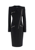 Alexander McQueen Black Dress with Silver Zips