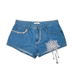 Crystal Embellshed Denim Festival Shorts