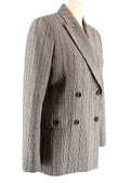 Houndstooth Checked Double Breasted Blazer