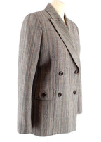 Houndstooth Checked Double Breasted Blazer