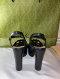 Black Leather GG Sandals