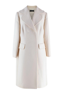 Dolce & Gabbana Cream Double Breasted Longline  Wool Coat