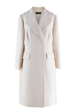 Dolce & Gabbana Cream Double Breasted Longline  Wool Coat