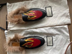 Black & red applique leather Princetown loafers