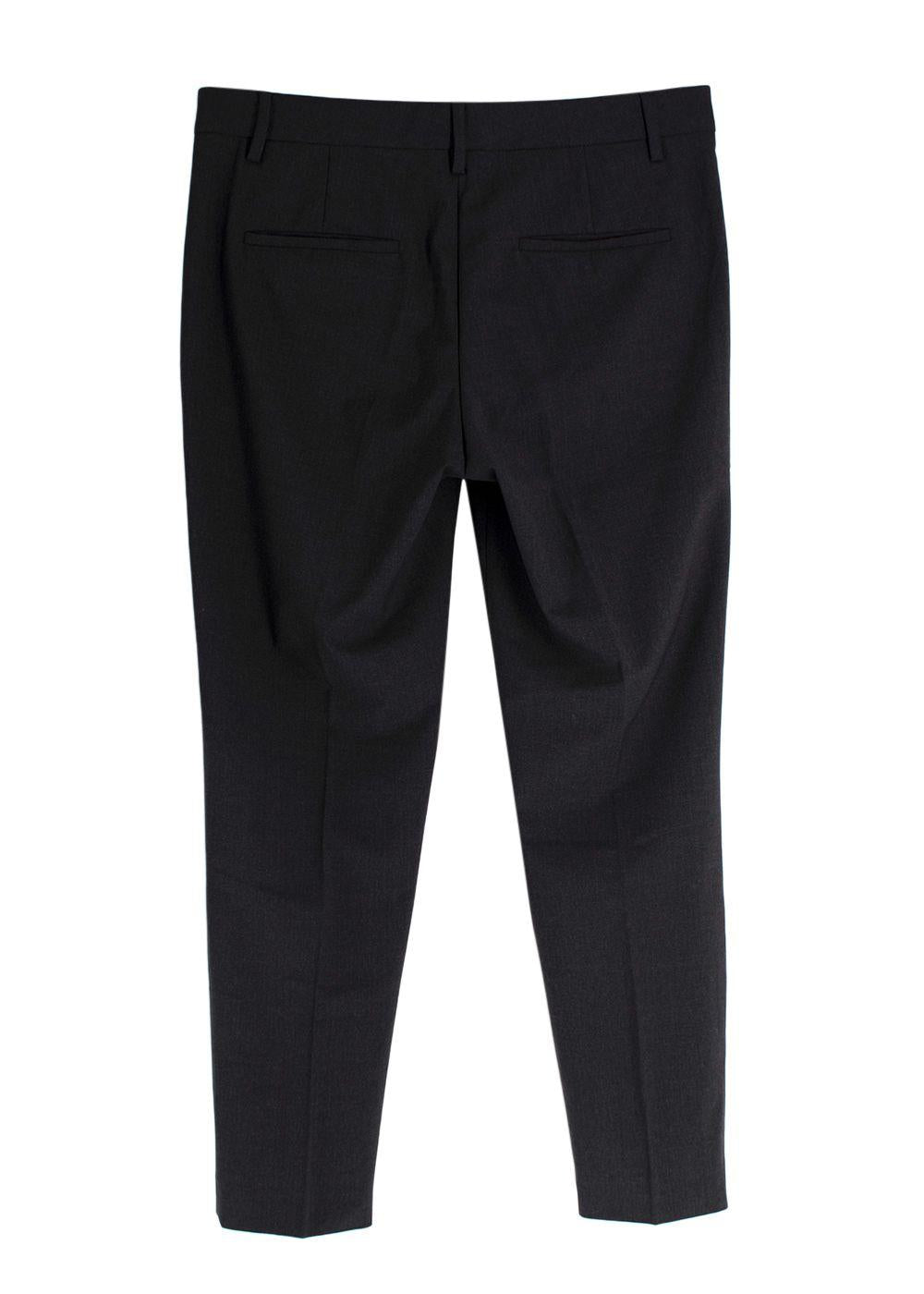 Brunello Cucinelli Charcoal Grey Trousers with Signature Embellishment