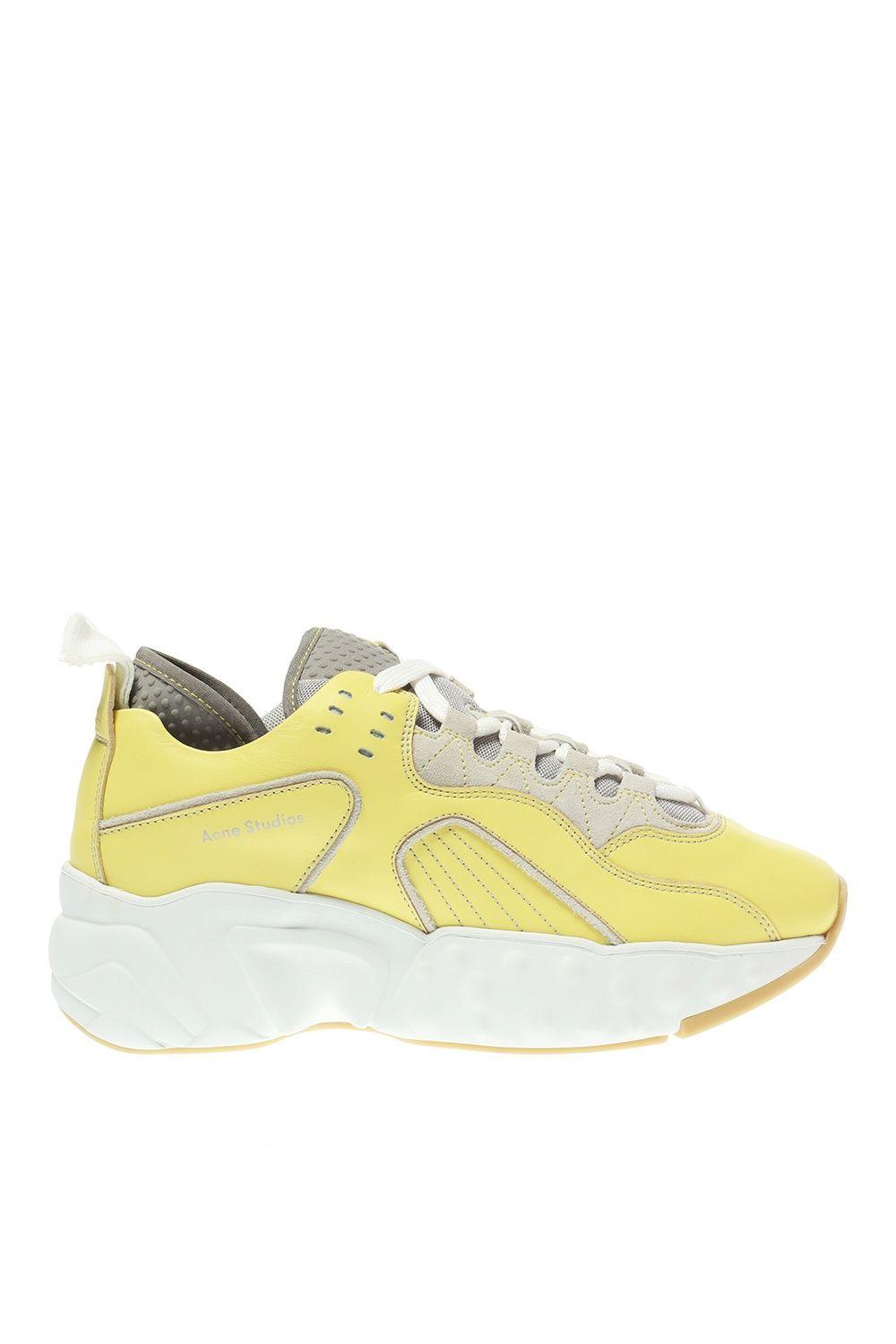 Yellow & Beige Manhattan Lace Up Sneakers