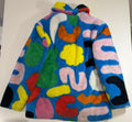 Kids 10y Blue Abstract Shape Faux-Fur Jacket