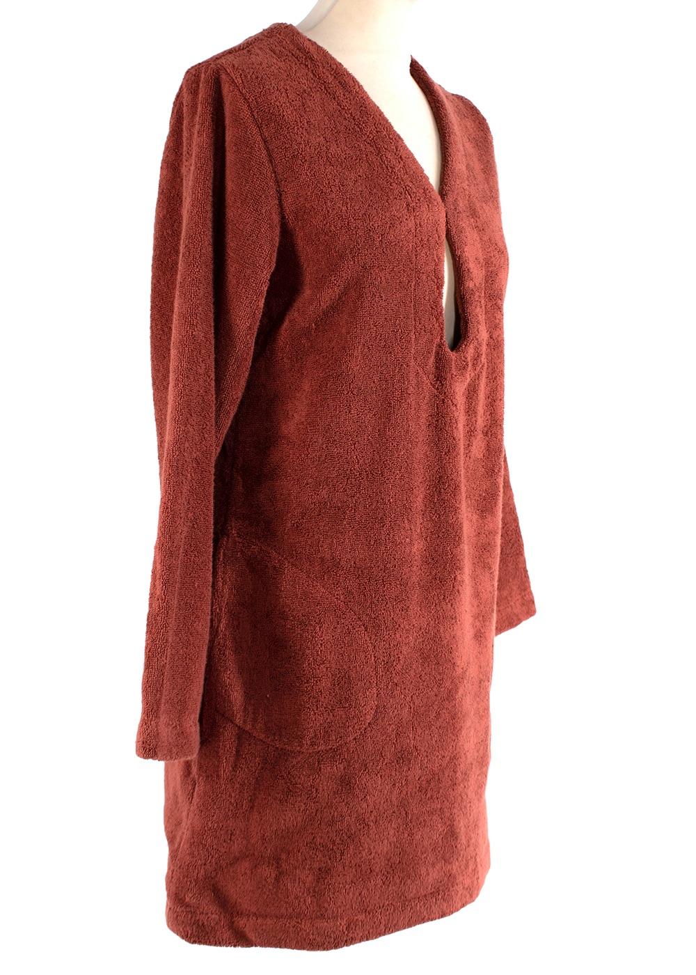 Lisa Marie Fernandez Rust Cotton Terry Short Kaftan